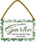 4252024205787 Schilderstore24 Schilderstore24 Blechschilder sind perfekt als Geschenk zu Weihnachten, Geburtstage, Feiern, Partys, Grillabende, Namenstag, Feiertag, Mädelsabend, Hochzeit. Jederzeit stilvoll im Wohnzimmer, Partykeller, Garage, Praxis, Büro, Café, Hauseingang Garten Haushalt Heim Zuhause Gartenarbeit Hausarbeit Zuhause Blumen	 ''Ein schöner Garten wischt den Staub des Alltags''		18x12cm