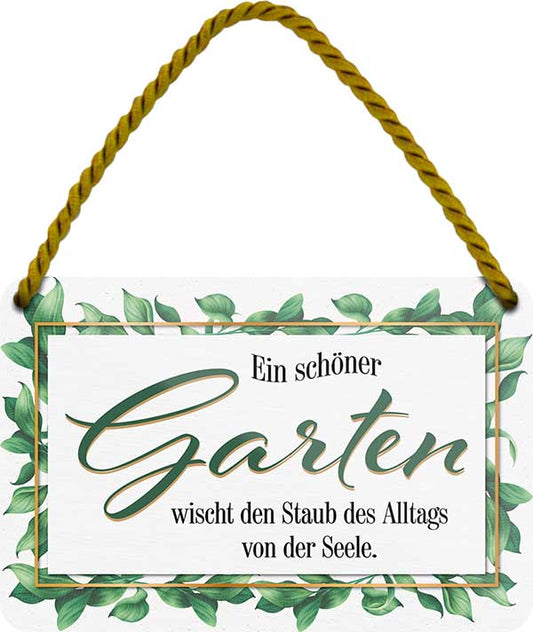 4252024205787 Schilderstore24 Schilderstore24 Blechschilder sind perfekt als Geschenk zu Weihnachten, Geburtstage, Feiern, Partys, Grillabende, Namenstag, Feiertag, Mädelsabend, Hochzeit. Jederzeit stilvoll im Wohnzimmer, Partykeller, Garage, Praxis, Büro, Café, Hauseingang Garten Haushalt Heim Zuhause Gartenarbeit Hausarbeit Zuhause Blumen	 ''Ein schöner Garten wischt den Staub des Alltags''		18x12cm