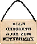 4252024209297 Schilderstore24 	Schilderstore24 Blechschilder sind perfekt als Geschenk zu Weihnachten, Geburtstage, Feiern, Partys, Grillabende, Namenstag, Feiertag, Mädelsabend, Hochzeit. Jederzeit stilvoll im Wohnzimmer, Partykeller, Garage, Praxis, Büro, Café, Hauseingang Sarkasmus Ironie Funny Schwarzer Humor faul dumm fun rente lästern teufel ''Alle Gerüchte auch zum Mitnehmen''		18x12cm