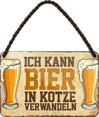 4252024200393 Schilderstore24 	Schilderstore24 Blechschilder sind perfekt als Geschenk zu Weihnachten, Geburtstage, Feiern, Partys, Grillabende, Namenstag, Feiertag, Mädelsabend, Hochzeit. Jederzeit stilvoll im Wohnzimmer, Partykeller, Garage, Praxis, Büro, Café, Hauseingang Alkohol Cocktail Bier Sekt Getränk Bier Alkohol schnaps promille tequila    ''Ich kann Bier in Kotze verwandeln''		18x12cm