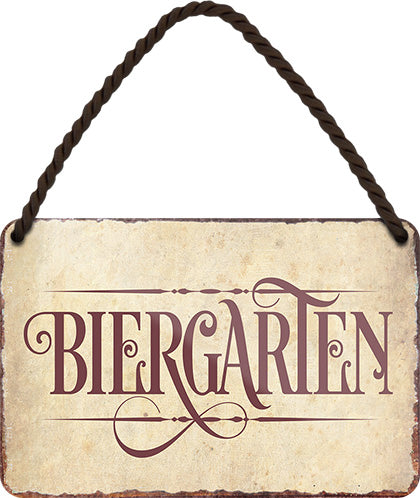 4252024200126 Schilderstore24 	Schilderstore24 Blechschilder sind perfekt als Geschenk zu Weihnachten, Geburtstage, Feiern, Partys, Grillabende, Namenstag, Feiertag, Mädelsabend, Hochzeit. Jederzeit stilvoll im Wohnzimmer, Partykeller, Garage, Praxis, Büro, Café, Hauseingang Alkohol Cocktail Bier Sekt Getränk Bier Alkohol schnaps promille tequila    ''Biergarten (Hintergrund beige)''		18x12cm