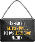 4252024209600 Schilderstore24 	Schilderstore24 Blechschilder sind perfekt als Geschenk zu Weihnachten, Geburtstage, Feiern, Partys, Grillabende, Namenstag, Feiertag, Mädelsabend, Hochzeit. Jederzeit stilvoll im Wohnzimmer, Partykeller, Garage, Praxis, Büro, Café, Hauseingang Sarkasmus Ironie Funny Schwarzer Humor faul dumm fun rente lästern teufel ''Es sind die kleinen Dinge, die das Leben groß machen''		18x12cm