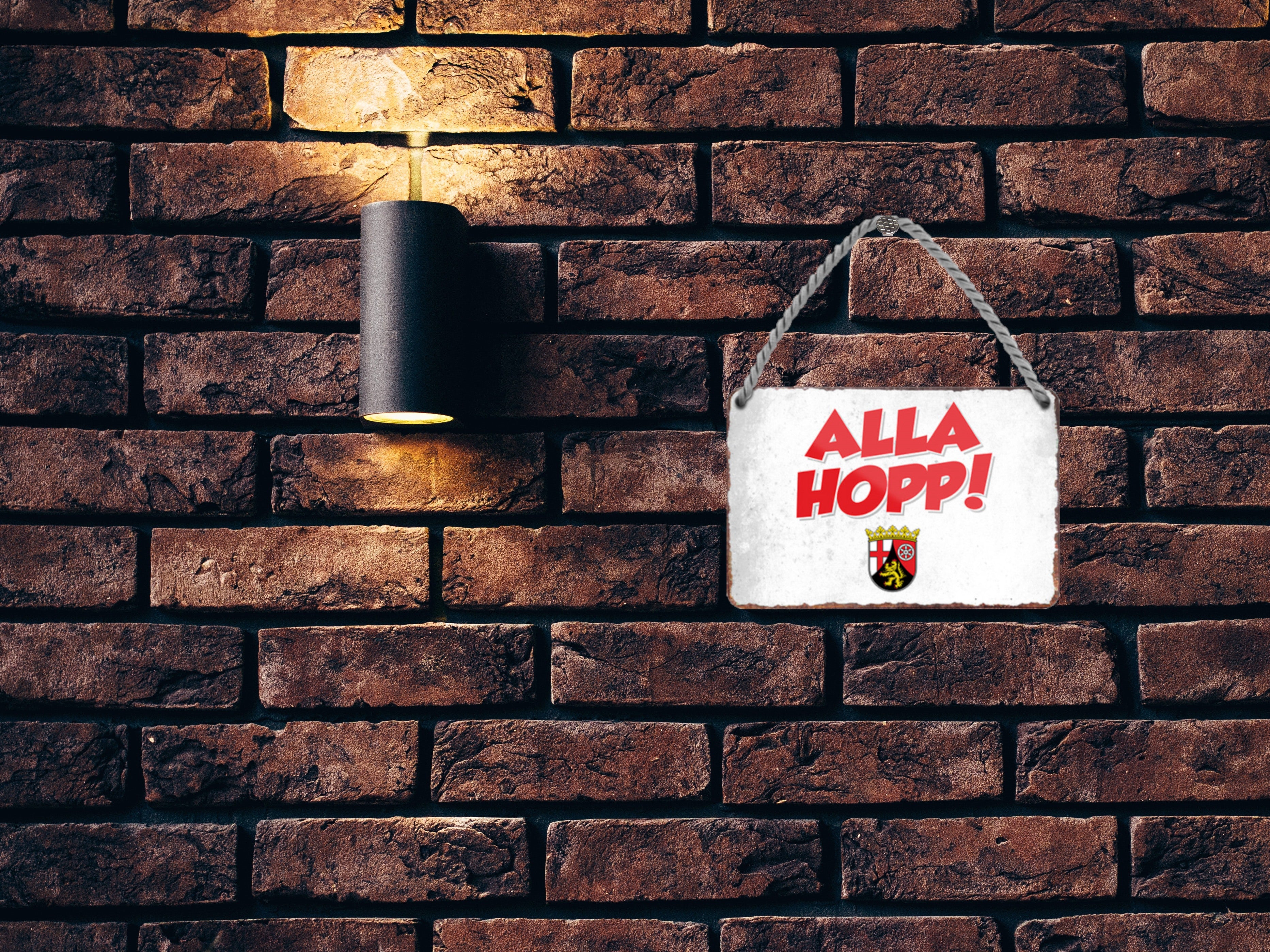 Blechschild ''ALLA HOPP'' 18x12cm