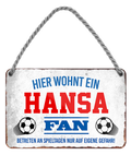 4252024203400 Schilderstore24 	Schilderstore24 Blechschilder sind perfekt als Geschenk zu Weihnachten, Geburtstage, Feiern, Partys, Grillabende, Namenstag, Feiertag, Mädelsabend, Hochzeit. Jederzeit stilvoll im Wohnzimmer, Partykeller, Garage, Praxis, Büro, Café, Hauseingang Fußball Mannschaft Verein Bolzen Ball sport liga kicken stadion freizeit ''Hansa Fan''		18x12cm