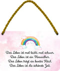 4252024206265 Schilderstore24 Schilderstore24 Blechschilder sind perfekt als Geschenk zu Weihnachten, Geburtstage, Feiern, Partys, Grillabende, Namenstag, Feiertag, Mädelsabend, Hochzeit. Jederzeit stilvoll im Wohnzimmer, Partykeller, Garage, Praxis, Büro, Café, Hauseingang Weisheiten Leben Sprichwörter Tipp wahrheit sprichwort tiefsinnig ratschlag	 ''Das Leben ist mal leicht.. (Regenbogen)''		18x12cm