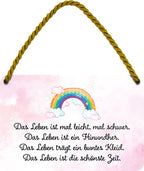 4252024206265 Schilderstore24 Schilderstore24 Blechschilder sind perfekt als Geschenk zu Weihnachten, Geburtstage, Feiern, Partys, Grillabende, Namenstag, Feiertag, Mädelsabend, Hochzeit. Jederzeit stilvoll im Wohnzimmer, Partykeller, Garage, Praxis, Büro, Café, Hauseingang Weisheiten Leben Sprichwörter Tipp wahrheit sprichwort tiefsinnig ratschlag	 ''Das Leben ist mal leicht.. (Regenbogen)''		18x12cm