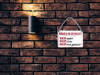 Blechschild ''Männer an die Macht. Macht sauber. Macht essen'' 18x12cm
