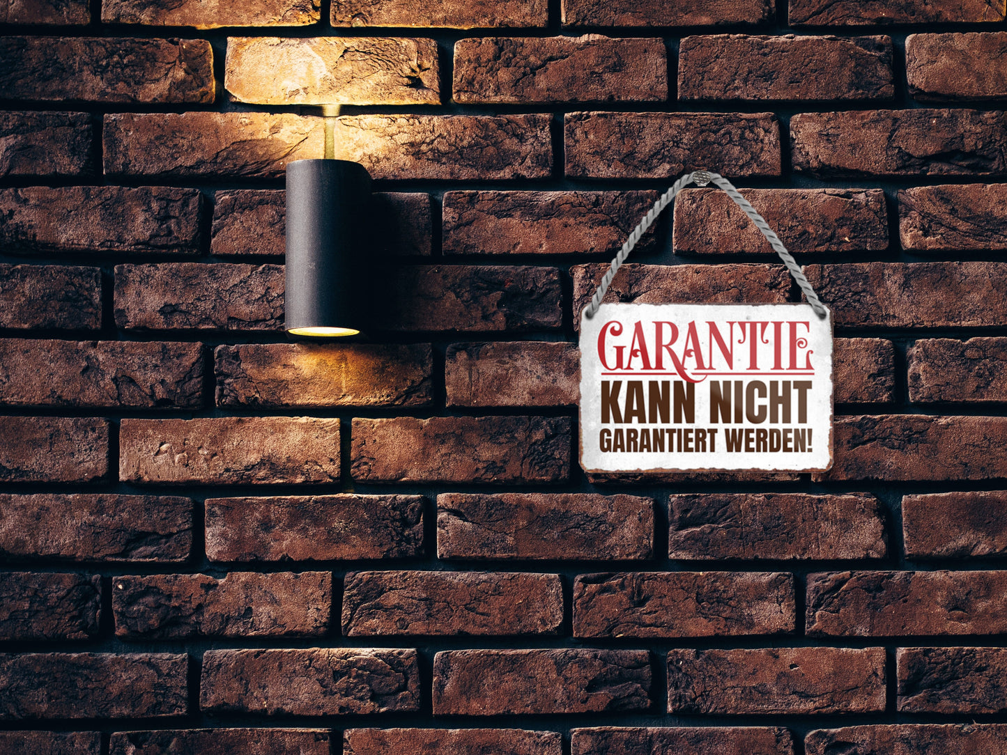 Blechschild ''Garantie kann nicht garantiert werden'' 18x12cm