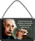 4252024206456 Schilderstore24 Schilderstore24 Blechschilder sind perfekt als Geschenk zu Weihnachten, Geburtstage, Feiern, Partys, Grillabende, Namenstag, Feiertag, Mädelsabend, Hochzeit. Jederzeit stilvoll im Wohnzimmer, Partykeller, Garage, Praxis, Büro, Café, Hauseingang Weisheiten Leben Sprichwörter Tipp wahrheit sprichwort tiefsinnig ratschlag	 ''Wenn die Menschen nur über das sprächen, was sie begreifen... (Einstein)''		18x12cm