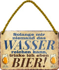 4252024200966 Schilderstore24 Schilderstore24 Blechschilder sind perfekt als Geschenk zu Weihnachten, Geburtstage, Feiern, Partys, Grillabende, Namenstag, Feiertag, Mädelsabend, Hochzeit. Jederzeit stilvoll im Wohnzimmer, Partykeller, Garage, Praxis, Büro, Café, Hauseingang Alkohol Cocktail Bier Sekt Getränk Bier Alkohol schnaps promille tequila   	 ''niemand das Wasser reichen.. trinke ich Bier''		18x12cm
