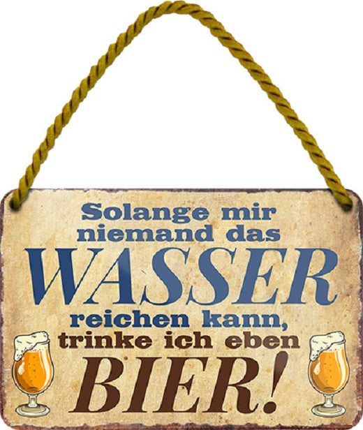 4252024200966 Schilderstore24 Schilderstore24 Blechschilder sind perfekt als Geschenk zu Weihnachten, Geburtstage, Feiern, Partys, Grillabende, Namenstag, Feiertag, Mädelsabend, Hochzeit. Jederzeit stilvoll im Wohnzimmer, Partykeller, Garage, Praxis, Büro, Café, Hauseingang Alkohol Cocktail Bier Sekt Getränk Bier Alkohol schnaps promille tequila   	 ''niemand das Wasser reichen.. trinke ich Bier''		18x12cm