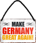 4252024210910 Schilderstore24 	Schilderstore24 Blechschilder sind perfekt als Geschenk zu Weihnachten, Geburtstage, Feiern, Partys, Grillabende, Namenstag, Feiertag, Mädelsabend, Hochzeit. Jederzeit stilvoll im Wohnzimmer, Partykeller, Garage, Praxis, Büro, Café, Hauseingang Sarkasmus Ironie Funny Schwarzer Humor faul dumm fun rente lästern teufel ''make germany great again''		18x12cm