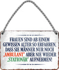 4252024210798 Schilderstore24 Schilderstore24 Blechschilder sind perfekt als Geschenk zu Weihnachten, Geburtstage, Feiern, Partys, Grillabende, Namenstag, Feiertag, Mädelsabend, Hochzeit. Jederzeit stilvoll im Wohnzimmer, Partykeller, Garage, Praxis, Büro, Café, Hauseingang Sarkasmus Ironie Funny Schwarzer Humor faul dumm fun rente lästern teufel	 ''Frauen sind ab einem gewissen Alter so erfahren''		18x12cm