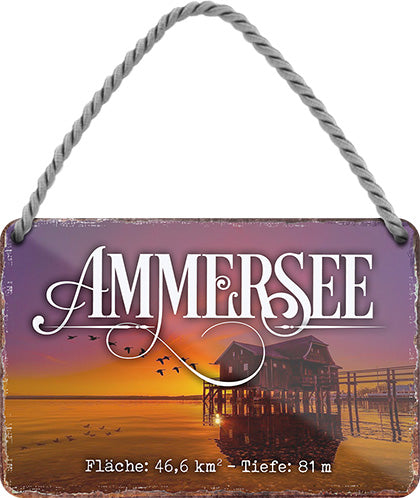 4252024211610 Schilderstore24 	Schilderstore24 Blechschilder sind perfekt als Geschenk zu Weihnachten, Geburtstage, Feiern, Partys, Grillabende, Namenstag, Feiertag, Mädelsabend, Hochzeit. Jederzeit stilvoll im Wohnzimmer, Partykeller, Garage, Praxis, Büro, Café, Hauseingang Landschaften Orte Städte Länder Urlaub See berge burgen schloss tal denkmal freizeit meer ''Ammersee''		18x12cm