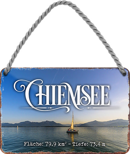 4252024211726 Schilderstore24 Schilderstore24 Blechschilder sind perfekt als Geschenk zu Weihnachten, Geburtstage, Feiern, Partys, Grillabende, Namenstag, Feiertag, Mädelsabend, Hochzeit. Jederzeit stilvoll im Wohnzimmer, Partykeller, Garage, Praxis, Büro, Café, Hauseingang Landschaften Orte Städte Länder Urlaub See berge burgen schloss tal denkmal freizeit meer	 ''Chiemsee''		18x12cm