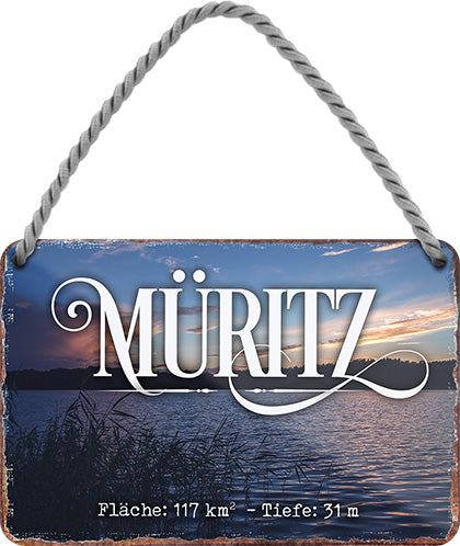 4252024211917 Schilderstore24 	Schilderstore24 Blechschilder sind perfekt als Geschenk zu Weihnachten, Geburtstage, Feiern, Partys, Grillabende, Namenstag, Feiertag, Mädelsabend, Hochzeit. Jederzeit stilvoll im Wohnzimmer, Partykeller, Garage, Praxis, Büro, Café, Hauseingang Landschaften Orte Städte Länder Urlaub See berge burgen schloss tal denkmal freizeit meer ''Müritz''		18x12cm