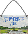 4252024212006 Schilderstore24 	Schilderstore24 Blechschilder sind perfekt als Geschenk zu Weihnachten, Geburtstage, Feiern, Partys, Grillabende, Namenstag, Feiertag, Mädelsabend, Hochzeit. Jederzeit stilvoll im Wohnzimmer, Partykeller, Garage, Praxis, Büro, Café, Hauseingang Landschaften Orte Städte Länder Urlaub See berge burgen schloss tal denkmal freizeit meer ''Schweriner See''		18x12cm