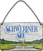 4252024212006 Schilderstore24 	Schilderstore24 Blechschilder sind perfekt als Geschenk zu Weihnachten, Geburtstage, Feiern, Partys, Grillabende, Namenstag, Feiertag, Mädelsabend, Hochzeit. Jederzeit stilvoll im Wohnzimmer, Partykeller, Garage, Praxis, Büro, Café, Hauseingang Landschaften Orte Städte Länder Urlaub See berge burgen schloss tal denkmal freizeit meer ''Schweriner See''		18x12cm