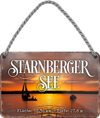 4252024212037 Schilderstore24 	Schilderstore24 Blechschilder sind perfekt als Geschenk zu Weihnachten, Geburtstage, Feiern, Partys, Grillabende, Namenstag, Feiertag, Mädelsabend, Hochzeit. Jederzeit stilvoll im Wohnzimmer, Partykeller, Garage, Praxis, Büro, Café, Hauseingang Landschaften Orte Städte Länder Urlaub See berge burgen schloss tal denkmal freizeit meer ''Starnberger See''		18x12cm