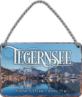 4252024212051 Schilderstore24 	Schilderstore24 Blechschilder sind perfekt als Geschenk zu Weihnachten, Geburtstage, Feiern, Partys, Grillabende, Namenstag, Feiertag, Mädelsabend, Hochzeit. Jederzeit stilvoll im Wohnzimmer, Partykeller, Garage, Praxis, Büro, Café, Hauseingang Landschaften Orte Städte Länder Urlaub See berge burgen schloss tal denkmal freizeit meer ''Tegernsee''		18x12cm