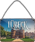 4252024212419 Schilderstore24 	Schilderstore24 Blechschilder sind perfekt als Geschenk zu Weihnachten, Geburtstage, Feiern, Partys, Grillabende, Namenstag, Feiertag, Mädelsabend, Hochzeit. Jederzeit stilvoll im Wohnzimmer, Partykeller, Garage, Praxis, Büro, Café, Hauseingang Landschaften Orte Städte Länder Urlaub See berge burgen schloss tal denkmal freizeit meer ''Lübeck''		18x12cm