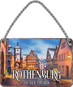 4252024212525 Schilderstore24 	Schilderstore24 Blechschilder sind perfekt als Geschenk zu Weihnachten, Geburtstage, Feiern, Partys, Grillabende, Namenstag, Feiertag, Mädelsabend, Hochzeit. Jederzeit stilvoll im Wohnzimmer, Partykeller, Garage, Praxis, Büro, Café, Hauseingang Landschaften Orte Städte Länder Urlaub See berge burgen schloss tal denkmal freizeit meer ''Rothenburg''		18x12cm