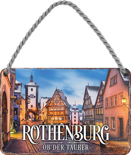 4252024212525 Schilderstore24 	Schilderstore24 Blechschilder sind perfekt als Geschenk zu Weihnachten, Geburtstage, Feiern, Partys, Grillabende, Namenstag, Feiertag, Mädelsabend, Hochzeit. Jederzeit stilvoll im Wohnzimmer, Partykeller, Garage, Praxis, Büro, Café, Hauseingang Landschaften Orte Städte Länder Urlaub See berge burgen schloss tal denkmal freizeit meer ''Rothenburg''		18x12cm