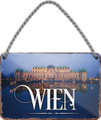 4252024212617 Schilderstore24 Schilderstore24 Blechschilder sind perfekt als Geschenk zu Weihnachten, Geburtstage, Feiern, Partys, Grillabende, Namenstag, Feiertag, Mädelsabend, Hochzeit. Jederzeit stilvoll im Wohnzimmer, Partykeller, Garage, Praxis, Büro, Café, Hauseingang Landschaften Orte Städte Länder Urlaub See berge burgen schloss tal denkmal freizeit meer	 ''Wien''		18x12cm