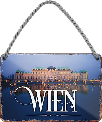 4252024212617 Schilderstore24 Schilderstore24 Blechschilder sind perfekt als Geschenk zu Weihnachten, Geburtstage, Feiern, Partys, Grillabende, Namenstag, Feiertag, Mädelsabend, Hochzeit. Jederzeit stilvoll im Wohnzimmer, Partykeller, Garage, Praxis, Büro, Café, Hauseingang Landschaften Orte Städte Länder Urlaub See berge burgen schloss tal denkmal freizeit meer	 ''Wien''		18x12cm