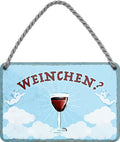 4252024201147 Schilderstore24 Schilderstore24 Blechschilder sind perfekt als Geschenk zu Weihnachten, Geburtstage, Feiern, Partys, Grillabende, Namenstag, Feiertag, Mädelsabend, Hochzeit. Jederzeit stilvoll im Wohnzimmer, Partykeller, Garage, Praxis, Büro, Café, Hauseingang Alkohol Cocktail Bier Sekt Getränk Bier Alkohol schnaps promille tequila   	 ''Weinchen''		18x12cm