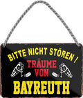 4252024212716 Schilderstore24 Schilderstore24 Blechschilder sind perfekt als Geschenk zu Weihnachten, Geburtstage, Feiern, Partys, Grillabende, Namenstag, Feiertag, Mädelsabend, Hochzeit. Jederzeit stilvoll im Wohnzimmer, Partykeller, Garage, Praxis, Büro, Café, Hauseingang Hockey Eishockey Liga Teamsport Verein Puck sport mannschaft schläger eislaufen schlittschuhe	 ''Träume von Bayreuth''		18x12cm