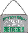 4252024212730 Schilderstore24 Schilderstore24 Blechschilder sind perfekt als Geschenk zu Weihnachten, Geburtstage, Feiern, Partys, Grillabende, Namenstag, Feiertag, Mädelsabend, Hochzeit. Jederzeit stilvoll im Wohnzimmer, Partykeller, Garage, Praxis, Büro, Café, Hauseingang Hockey Eishockey Liga Teamsport Verein Puck sport mannschaft schläger eislaufen schlittschuhe	 ''Träume von Bietigheim''		18x12cm