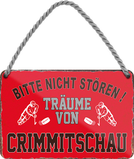 4252024212754 Schilderstore24 Schilderstore24 Blechschilder sind perfekt als Geschenk zu Weihnachten, Geburtstage, Feiern, Partys, Grillabende, Namenstag, Feiertag, Mädelsabend, Hochzeit. Jederzeit stilvoll im Wohnzimmer, Partykeller, Garage, Praxis, Büro, Café, Hauseingang Hockey Eishockey Liga Teamsport Verein Puck sport mannschaft schläger eislaufen schlittschuhe	 ''Träume von Crimmitschau''		18x12cm