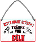 4252024212853 Schilderstore24 Schilderstore24 Blechschilder sind perfekt als Geschenk zu Weihnachten, Geburtstage, Feiern, Partys, Grillabende, Namenstag, Feiertag, Mädelsabend, Hochzeit. Jederzeit stilvoll im Wohnzimmer, Partykeller, Garage, Praxis, Büro, Café, Hauseingang Hockey Eishockey Liga Teamsport Verein Puck sport mannschaft schläger eislaufen schlittschuhe	 ''Träume von Köln''		18x12cm