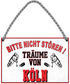 4252024212853 Schilderstore24 Schilderstore24 Blechschilder sind perfekt als Geschenk zu Weihnachten, Geburtstage, Feiern, Partys, Grillabende, Namenstag, Feiertag, Mädelsabend, Hochzeit. Jederzeit stilvoll im Wohnzimmer, Partykeller, Garage, Praxis, Büro, Café, Hauseingang Hockey Eishockey Liga Teamsport Verein Puck sport mannschaft schläger eislaufen schlittschuhe	 ''Träume von Köln''		18x12cm