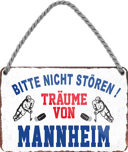 4252024212884 Schilderstore24 Schilderstore24 Blechschilder sind perfekt als Geschenk zu Weihnachten, Geburtstage, Feiern, Partys, Grillabende, Namenstag, Feiertag, Mädelsabend, Hochzeit. Jederzeit stilvoll im Wohnzimmer, Partykeller, Garage, Praxis, Büro, Café, Hauseingang Hockey Eishockey Liga Teamsport Verein Puck sport mannschaft schläger eislaufen schlittschuhe	 ''Träume von Mannheim''		18x12cm
