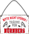4252024212907 Schilderstore24 Schilderstore24 Blechschilder sind perfekt als Geschenk zu Weihnachten, Geburtstage, Feiern, Partys, Grillabende, Namenstag, Feiertag, Mädelsabend, Hochzeit. Jederzeit stilvoll im Wohnzimmer, Partykeller, Garage, Praxis, Büro, Café, Hauseingang Hockey Eishockey Liga Teamsport Verein Puck sport mannschaft schläger eislaufen schlittschuhe	 ''Träume von Nürnberg''		18x12cm