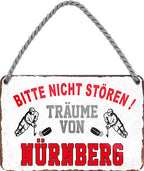 4252024212907 Schilderstore24 Schilderstore24 Blechschilder sind perfekt als Geschenk zu Weihnachten, Geburtstage, Feiern, Partys, Grillabende, Namenstag, Feiertag, Mädelsabend, Hochzeit. Jederzeit stilvoll im Wohnzimmer, Partykeller, Garage, Praxis, Büro, Café, Hauseingang Hockey Eishockey Liga Teamsport Verein Puck sport mannschaft schläger eislaufen schlittschuhe	 ''Träume von Nürnberg''		18x12cm