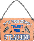 4252024212938 Schilderstore24 	Schilderstore24 Blechschilder sind perfekt als Geschenk zu Weihnachten, Geburtstage, Feiern, Partys, Grillabende, Namenstag, Feiertag, Mädelsabend, Hochzeit. Jederzeit stilvoll im Wohnzimmer, Partykeller, Garage, Praxis, Büro, Café, Hauseingang Hockey Eishockey Liga Teamsport Verein Puck sport mannschaft schläger eislaufen schlittschuhe ''Träume von Straubing''		18x12cm