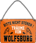4252024212952 Schilderstore24 Schilderstore24 Blechschilder sind perfekt als Geschenk zu Weihnachten, Geburtstage, Feiern, Partys, Grillabende, Namenstag, Feiertag, Mädelsabend, Hochzeit. Jederzeit stilvoll im Wohnzimmer, Partykeller, Garage, Praxis, Büro, Café, Hauseingang Hockey Eishockey Liga Teamsport Verein Puck sport mannschaft schläger eislaufen schlittschuhe	 ''Träume von Wolfsburg''		18x12cm