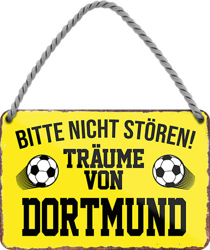 4252024204247 Schilderstore24 Schilderstore24 Blechschilder sind perfekt als Geschenk zu Weihnachten, Geburtstage, Feiern, Partys, Grillabende, Namenstag, Feiertag, Mädelsabend, Hochzeit. Jederzeit stilvoll im Wohnzimmer, Partykeller, Garage, Praxis, Büro, Café, Hauseingang Fußball Mannschaft Verein Bolzen Ball sport liga kicken stadion freizeit	 ''Träume von Dortmund''		18x12cm