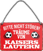 4252024204407 Schilderstore24 Schilderstore24 Blechschilder sind perfekt als Geschenk zu Weihnachten, Geburtstage, Feiern, Partys, Grillabende, Namenstag, Feiertag, Mädelsabend, Hochzeit. Jederzeit stilvoll im Wohnzimmer, Partykeller, Garage, Praxis, Büro, Café, Hauseingang Fußball Mannschaft Verein Bolzen Ball sport liga kicken stadion freizeit	 ''Träume von Kaiserslautern''		18x12cm