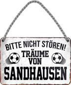 4252024204568 Schilderstore24 	Schilderstore24 Blechschilder sind perfekt als Geschenk zu Weihnachten, Geburtstage, Feiern, Partys, Grillabende, Namenstag, Feiertag, Mädelsabend, Hochzeit. Jederzeit stilvoll im Wohnzimmer, Partykeller, Garage, Praxis, Büro, Café, Hauseingang Fußball Mannschaft Verein Bolzen Ball sport liga kicken stadion freizeit ''Träume von Sandhausen''		18x12cm