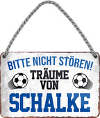 4252024204575 Schilderstore24 Schilderstore24 Blechschilder sind perfekt als Geschenk zu Weihnachten, Geburtstage, Feiern, Partys, Grillabende, Namenstag, Feiertag, Mädelsabend, Hochzeit. Jederzeit stilvoll im Wohnzimmer, Partykeller, Garage, Praxis, Büro, Café, Hauseingang Fußball Mannschaft Verein Bolzen Ball sport liga kicken stadion freizeit	 ''Träume von Schalke''		18x12cm