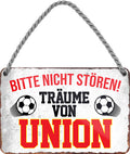 4252024204629 Schilderstore24 	Schilderstore24 Blechschilder sind perfekt als Geschenk zu Weihnachten, Geburtstage, Feiern, Partys, Grillabende, Namenstag, Feiertag, Mädelsabend, Hochzeit. Jederzeit stilvoll im Wohnzimmer, Partykeller, Garage, Praxis, Büro, Café, Hauseingang Fußball Mannschaft Verein Bolzen Ball sport liga kicken stadion freizeit ''Träume von Union''		18x12cm