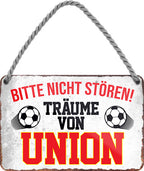 4252024204629 Schilderstore24 	Schilderstore24 Blechschilder sind perfekt als Geschenk zu Weihnachten, Geburtstage, Feiern, Partys, Grillabende, Namenstag, Feiertag, Mädelsabend, Hochzeit. Jederzeit stilvoll im Wohnzimmer, Partykeller, Garage, Praxis, Büro, Café, Hauseingang Fußball Mannschaft Verein Bolzen Ball sport liga kicken stadion freizeit ''Träume von Union''		18x12cm