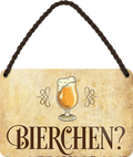 4252024201345Geschenk Weihnachten, Geburtstage, Feiern, Partys, Grillabende, Namenstag, Feiertag, Mädelsabend, Hochzeit Wohnzimmer, Partykeller, Garage, Praxis, Büro, Café, Hauseingang Alkohol Kasten Bier Saufen Getränk Bier Alkohol schaumkrone promille hopfen	Schilderstore24 	 ''Bierchen''