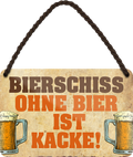 4252024201352	Geschenk Weihnachten, Geburtstage, Feiern, Partys, Grillabende, Namenstag, Feiertag, Mädelsabend, Hochzeit Wohnzimmer, Partykeller, Garage, Praxis, Büro, Café, Hauseingang Alkohol Kasten Bier Saufen Getränk Bier Alkohol schaumkrone promille hopfenSchilderstore24 	 ''Bierschiss ohne Bier ist Kacke''