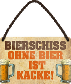4252024201352	Geschenk Weihnachten, Geburtstage, Feiern, Partys, Grillabende, Namenstag, Feiertag, Mädelsabend, Hochzeit Wohnzimmer, Partykeller, Garage, Praxis, Büro, Café, Hauseingang Alkohol Kasten Bier Saufen Getränk Bier Alkohol schaumkrone promille hopfenSchilderstore24 	 ''Bierschiss ohne Bier ist Kacke''