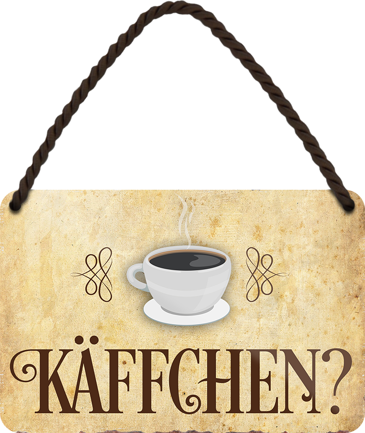 4252024203035Geschenk zu Weihnachten, Geburtstage, Feiern, Partys, Grillabende, Namenstag, Feiertag, Mädelsabend, Hochzeit Wohnzimmer, Partykeller, Garage, Praxis, Büro, Café, Hauseingang Lebensmittel Kaffee Kuchen Tee Grill crepes teigware süßigkeit essen grill wurst	Schilderstore24 	 ''Käffchen (Braun)''